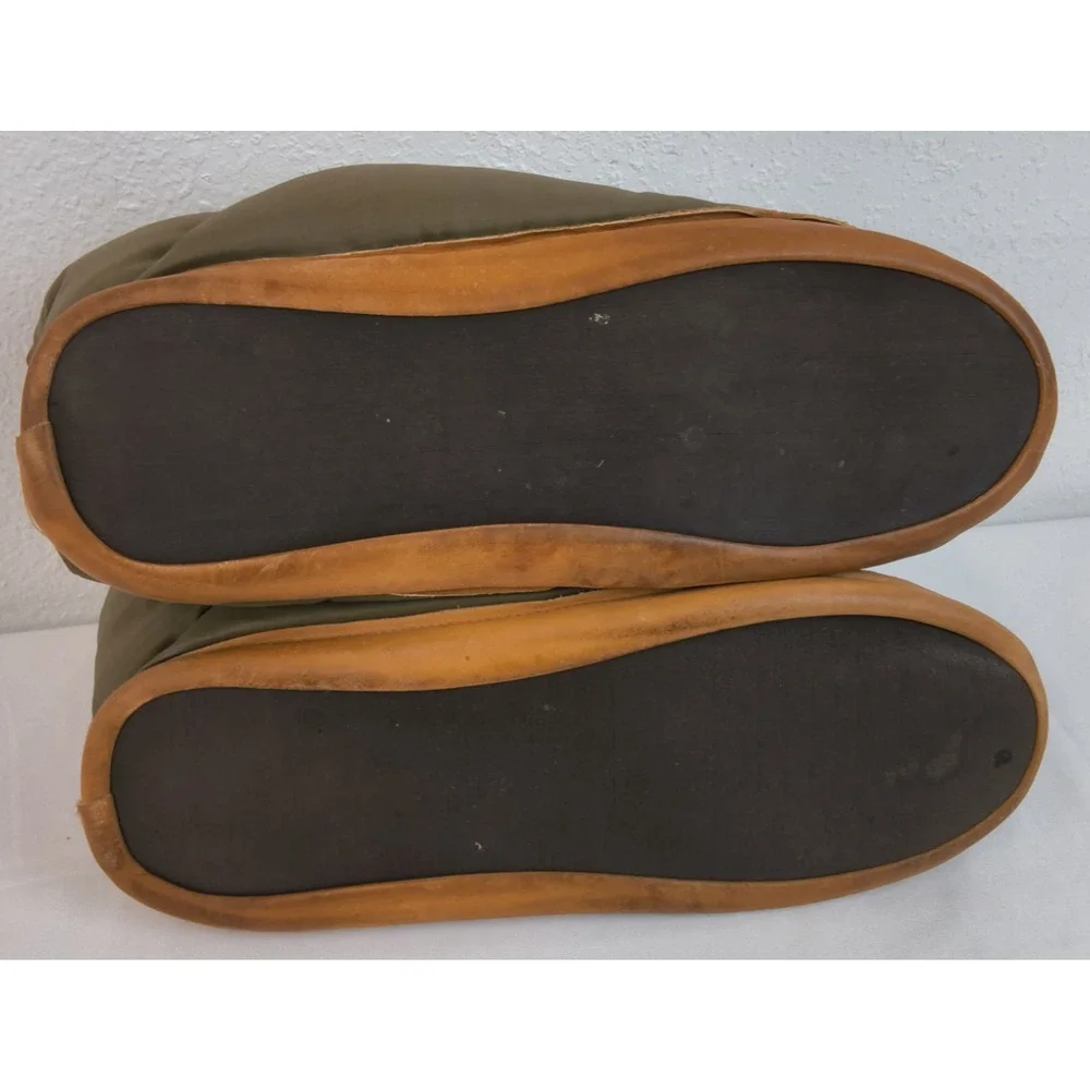 Eddie Bauer Goose Down Puffy Camp Slippers Men's XL Green Indoor/Outdoor #W5444